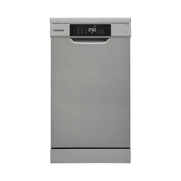 غساله اطباق تورنيدو 10 أفراد ، 45 سم ، شاشة ديجيتال ، 7 برامج سيلفر غامق