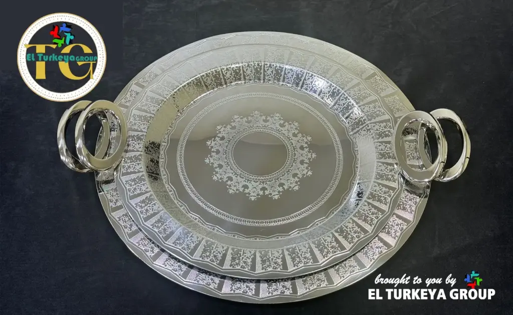 Steel tray, presented 2 s. 494/1200