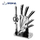 8-piece knife set with a stand, Lux