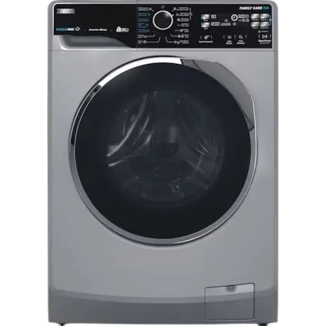Zanussi Automatic Washing Machine 7 kg Digital - Silver - Black Door - Inverter - Multi-Programs ZWF7221SL7 914909449