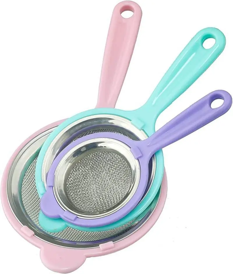 Stainless steel strainer set * plastic 3 pieces