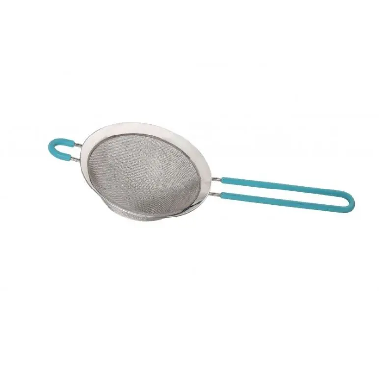 Stainless steel strainer with long silicone handle, 24 cm