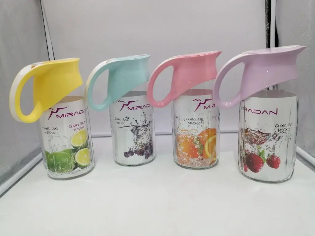 1.5L Glass Jug with 2 Color Lid