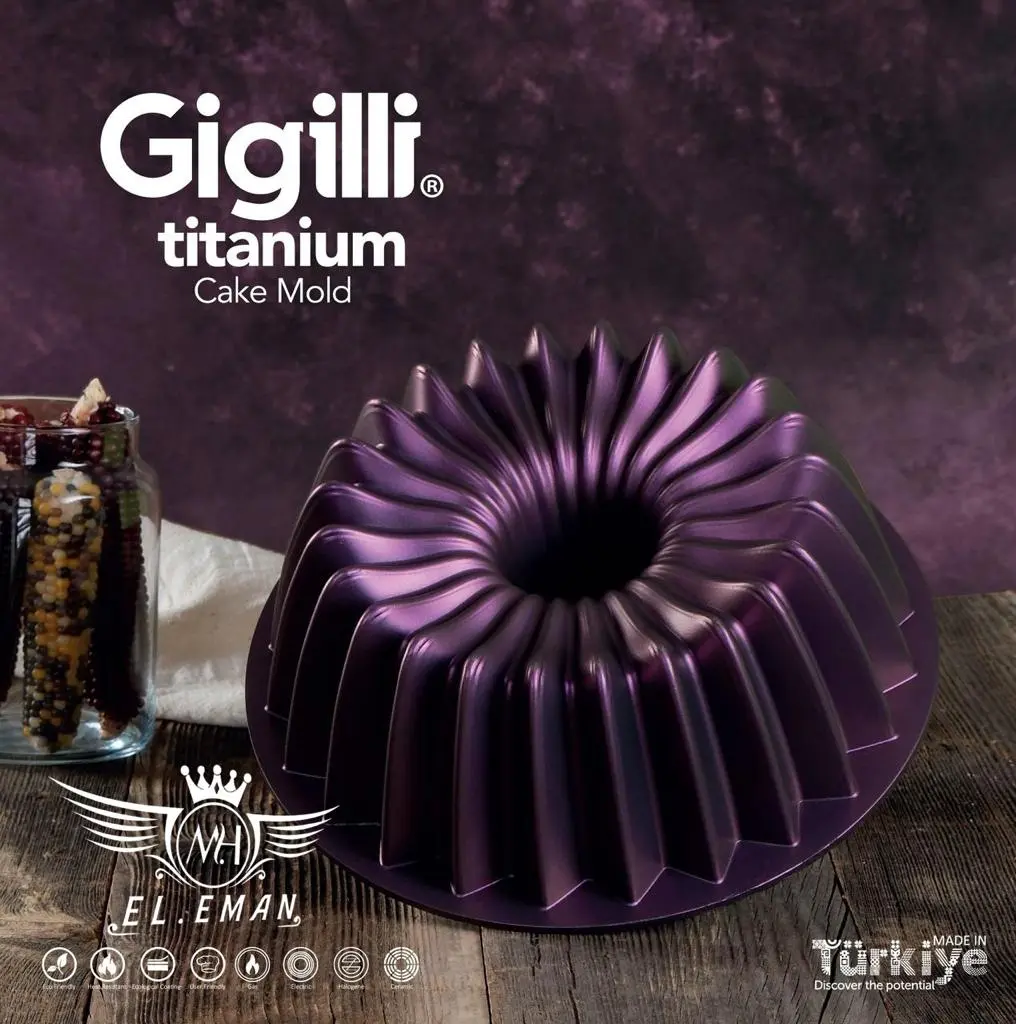 Round titanium granite brioche cake