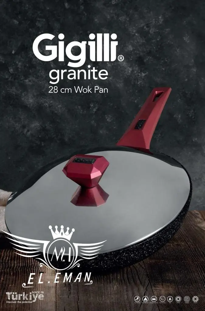 Titanium Granite Wok with Lid M28