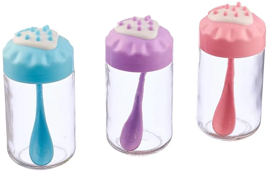 Glass jar with color lid