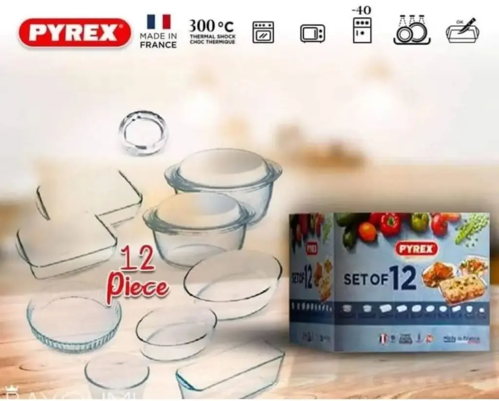 Pyrex French casserole set, 12 pieces