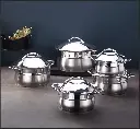 Safir stainless steel cooking set with silver handle, 10 pieces, 5500