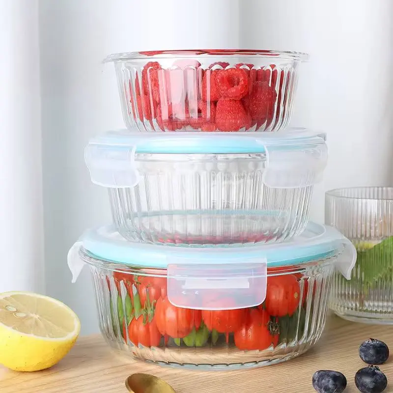 طقم ثلاجه زجاج مدور 3ق 5458