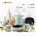 طقم تيفال يد استيل 16ق تيتانيوم 6000