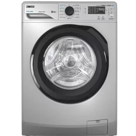 [ZWF8240SB5] غساله زانوسى فول اوتوماتيك 8ك فضي باب اسود بخار - بريلا ZWF8240SB5