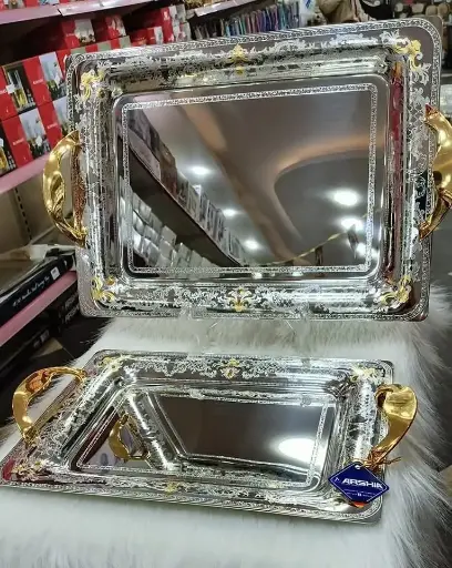 [18393] طقم صوانى تقديم استيل لوكس 1200