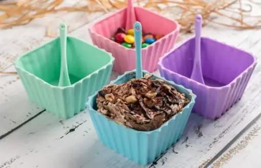 [20301_223520301010] Plain square twinkle plastic bowl M2