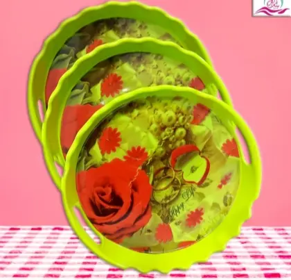 [20670_223520670010] طقم صوانى ميلامين مدوره الوان 100787