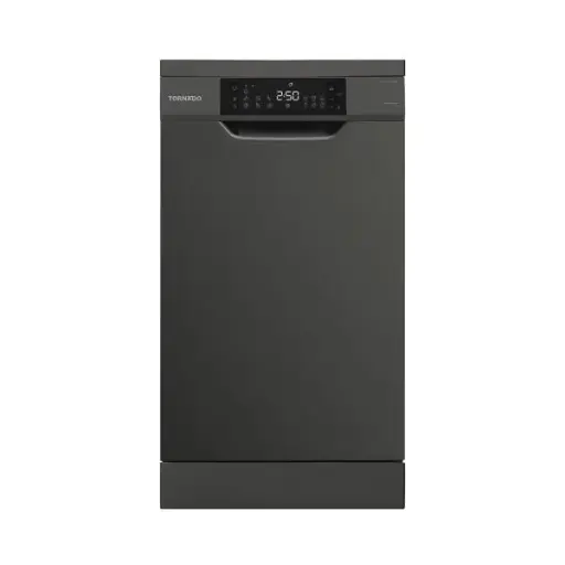 [TDV-FN107CBK] Tornado Dishwasher 10 Persons, 45 cm, Digital Screen, 7 Programs, Black