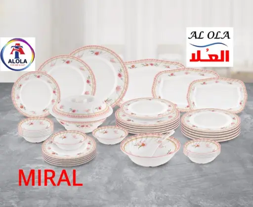 [1701106] Malaysian 38-piece round ribbed melamine set