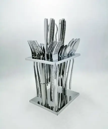 [22190] طقم معالق استاند بيد بيضاوي 24 ق 4099