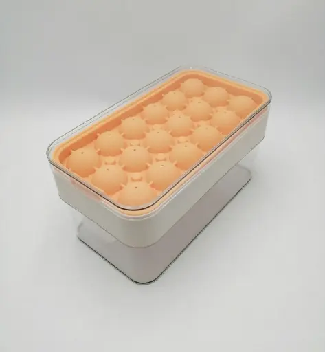 [22214] Ice cube tray with cover and scoop, 4 pieces