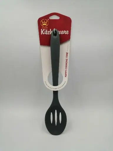 [22243] Silicone spoon * Perforated silicone gray