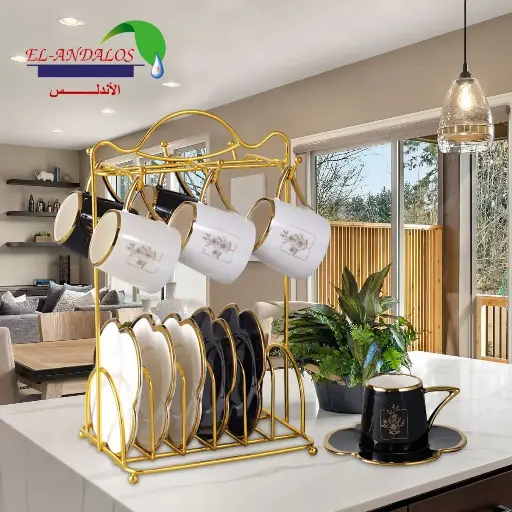 [222220] Coffee set 157-169-156 on a stand with a plate 900