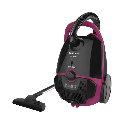 [TVC-1800MD] TORNADO Vacuum Cleaner 1800 Watt HEPA Filter Black x Maroon TVC-1800MD