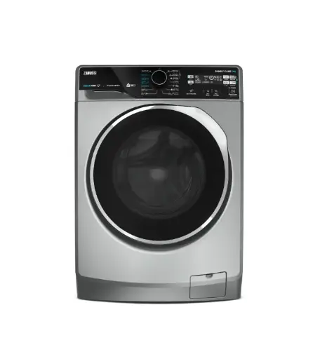 [ZWF8241SS7] غساله زانوسى فول اوتوماتيك  ستيم ماكس 8ك 1200 لفه انفرتر لون فضي باب اسود باطار فضي 914909450