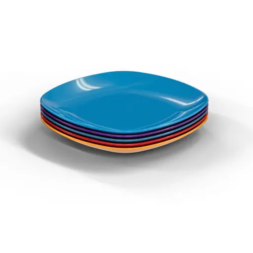 [222335] طبق مسطح 22*22 سم مربع الوان